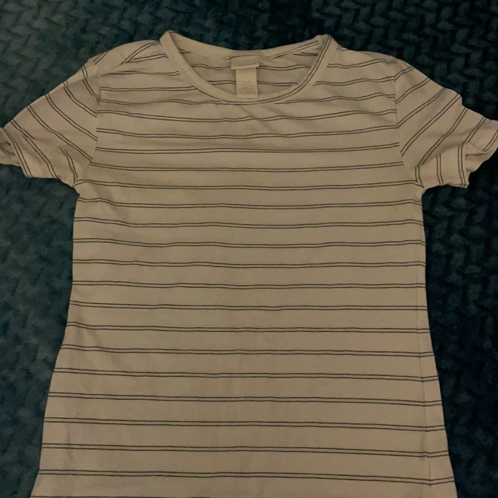 White with grey strip tshirt h&m